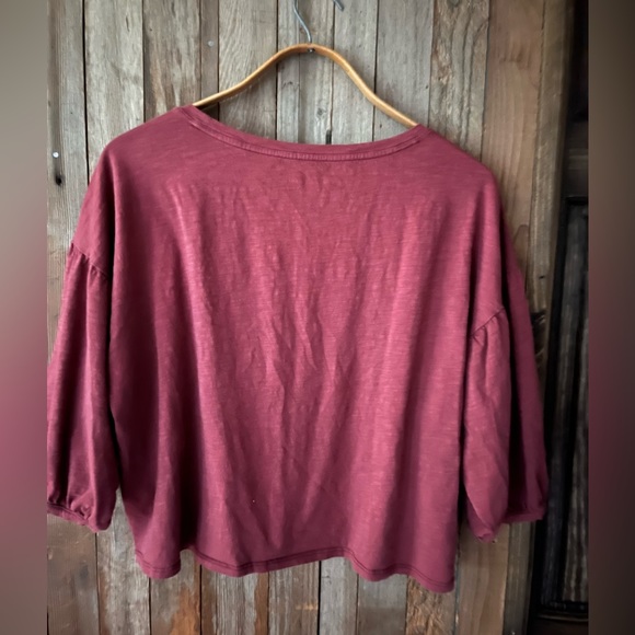 Blouson-Sleeve Cropped Boxy Tee, Sz Small - Picture 6 of 6